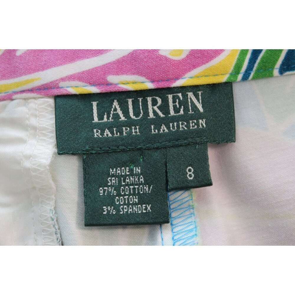 Lauren Ralph Lauren Pants Size 8 Multicolor Preppy Resortwear Tropical Beach - Picture 11 of 11